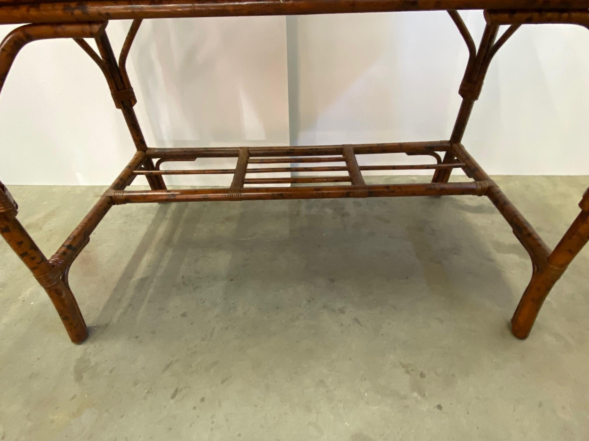 Philippine British Colonial Faux Bamboo Writing Desk and Matching Chair