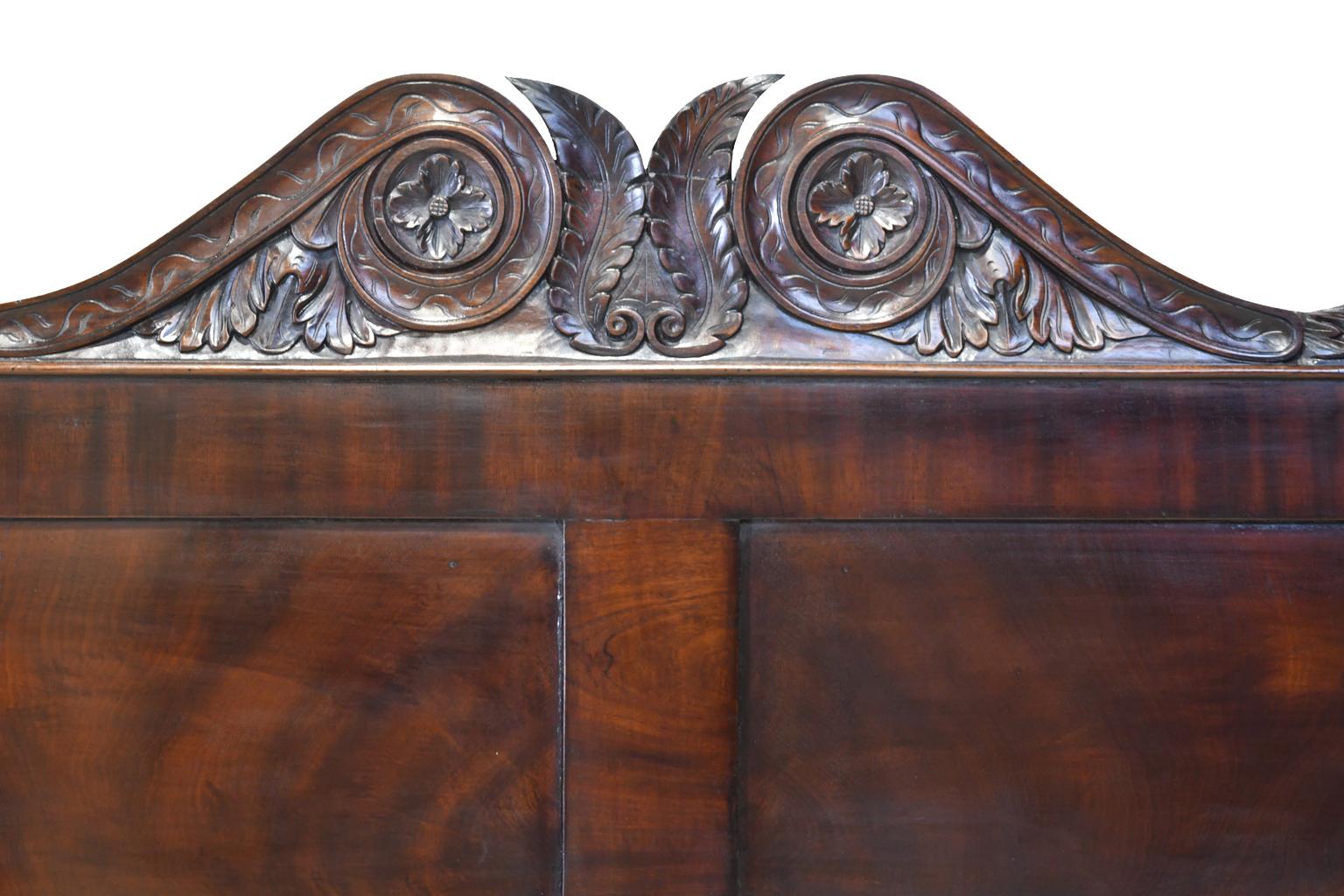 19th Century Antique British Colonial Four Poster Queen-Size Bed in Cuban Mahogany, c. 1820