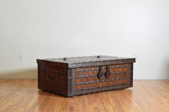 British Colonial Indian Large Teak and Iron-Bound Haveli Trunk, circa 1860
