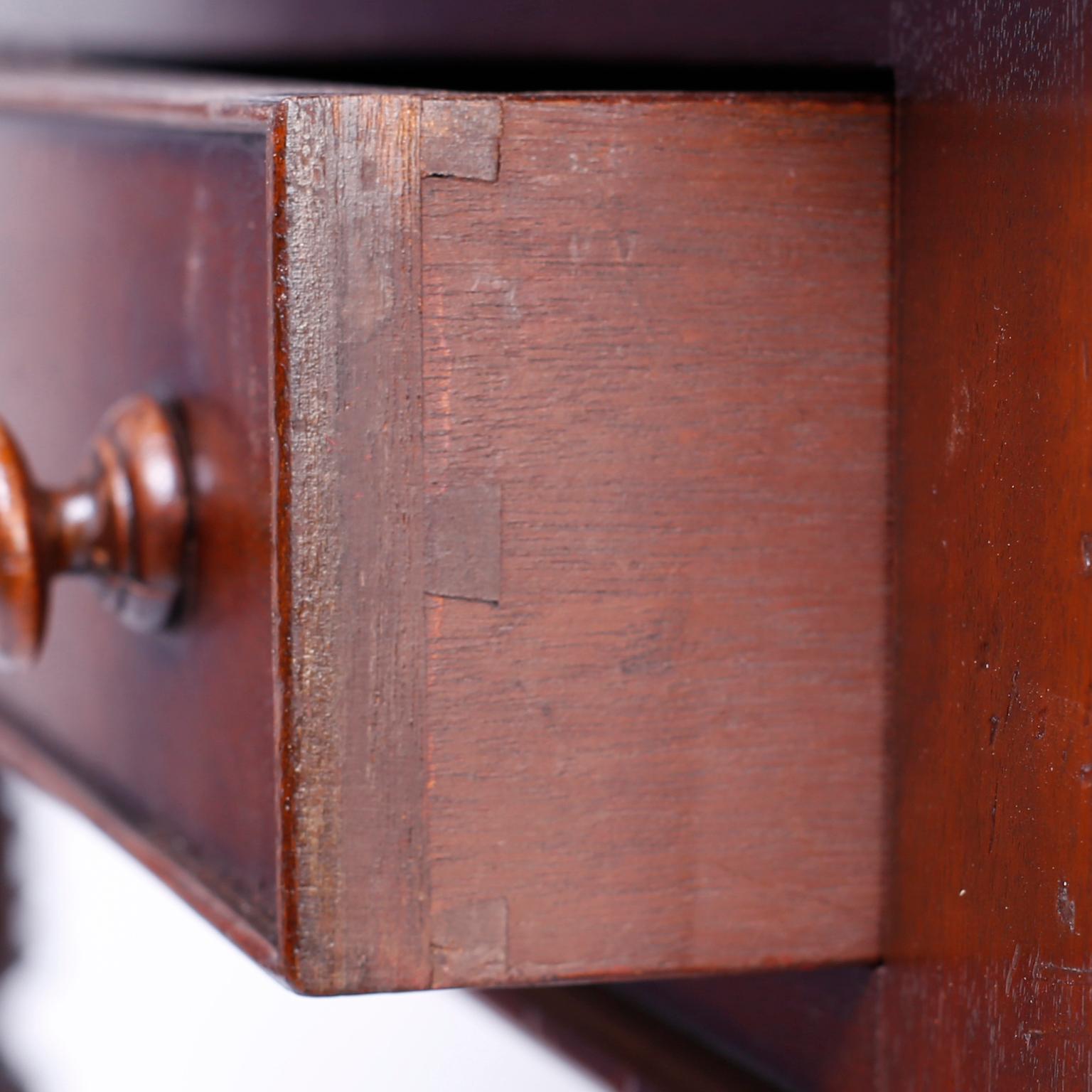 Mahogany British Colonial Leather Top Partners Desk