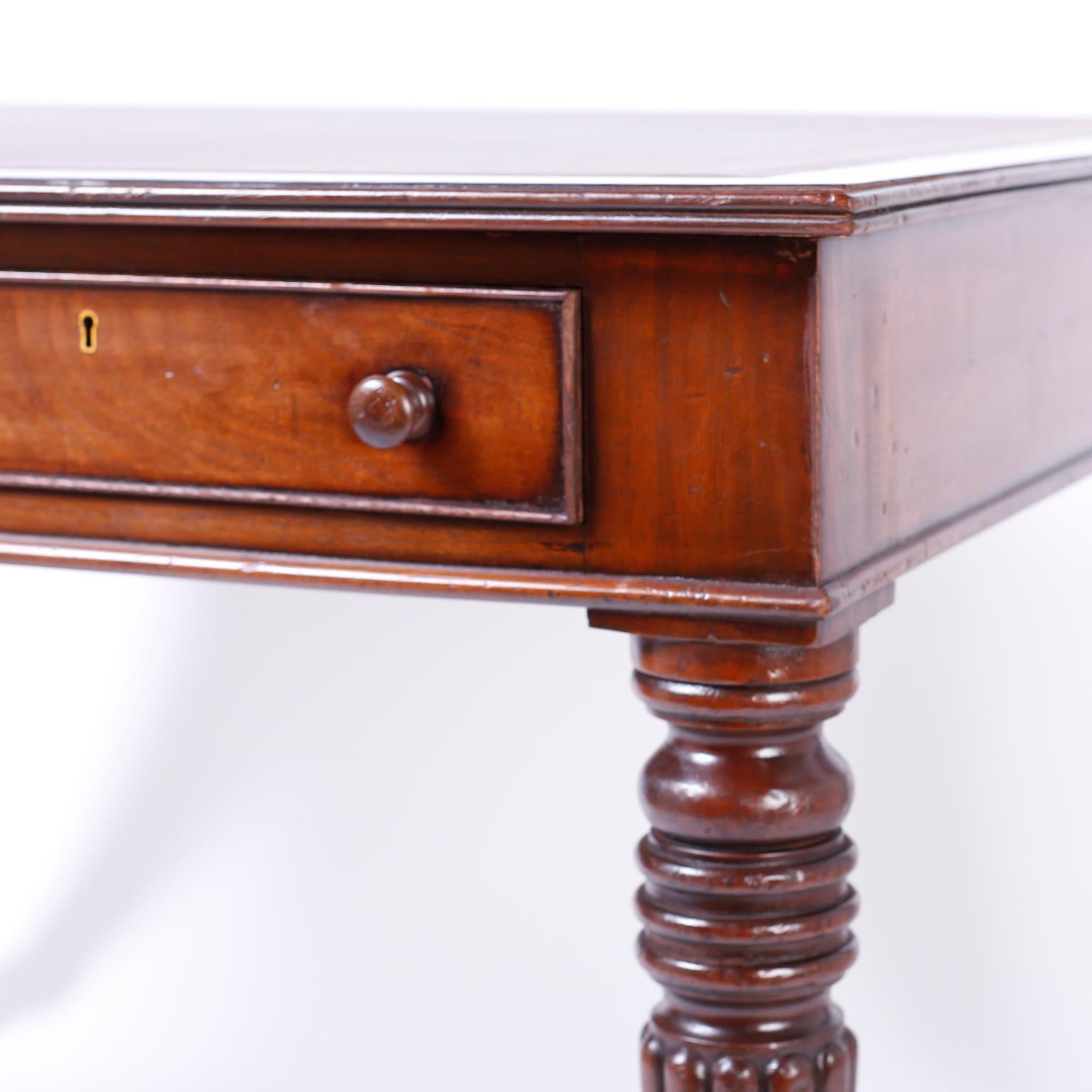 British Colonial Leather Top Partners Desk 1