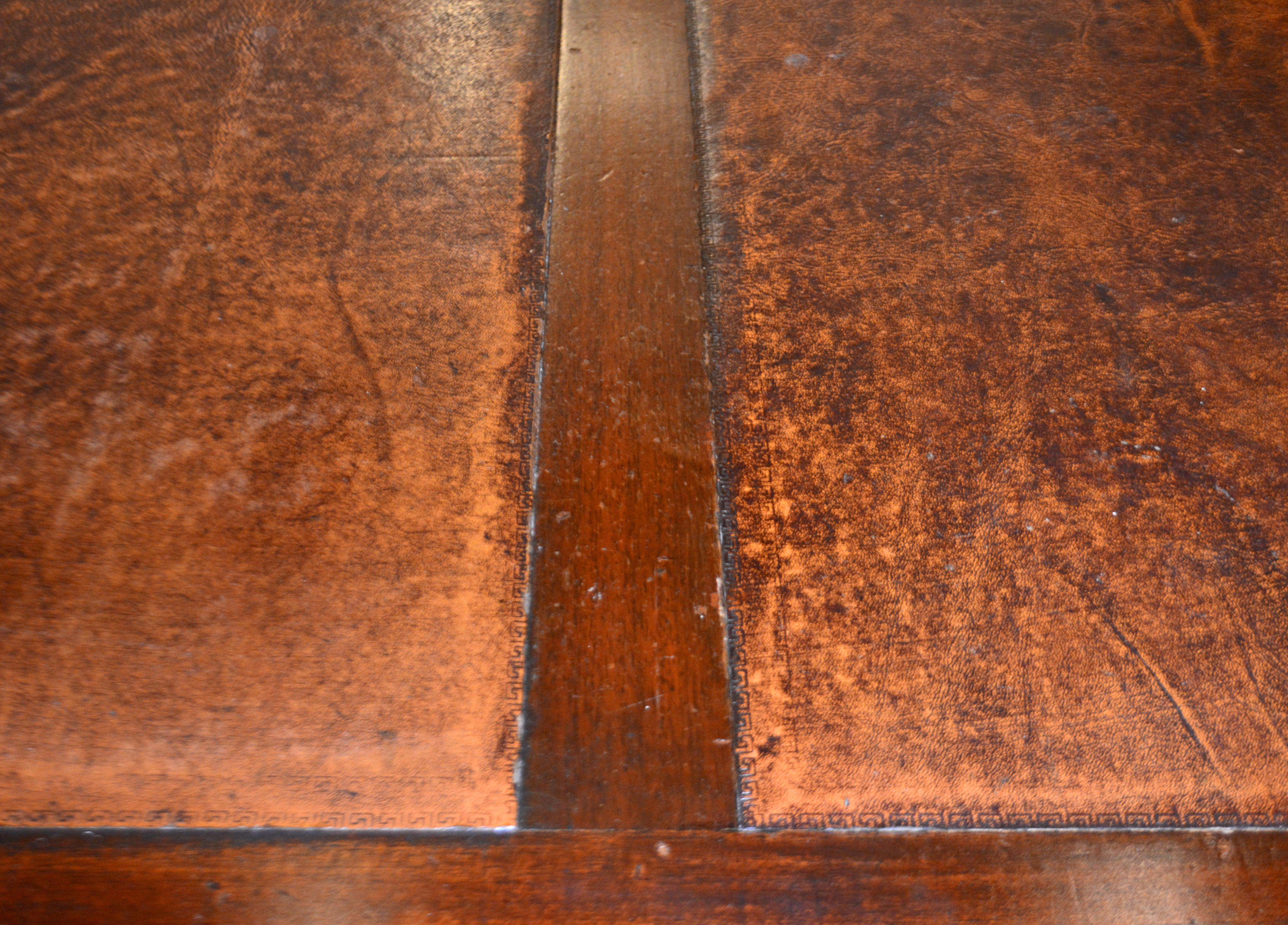 British Colonial Mahogany Campaign Style Leather Top Gentleman's Desk, 20th C. 2