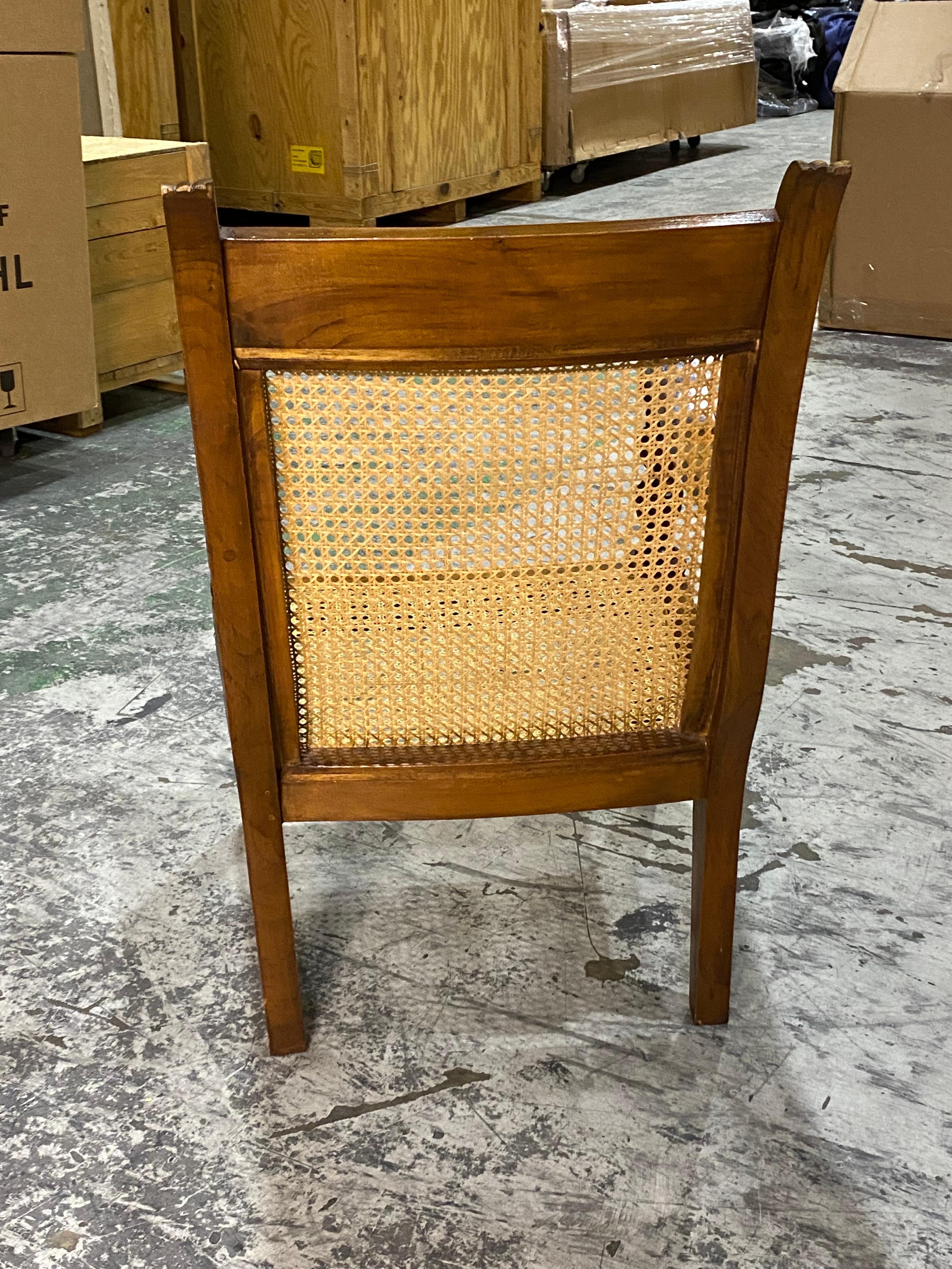 British Colonial Mahogany & Caned Armchair For Sale 1