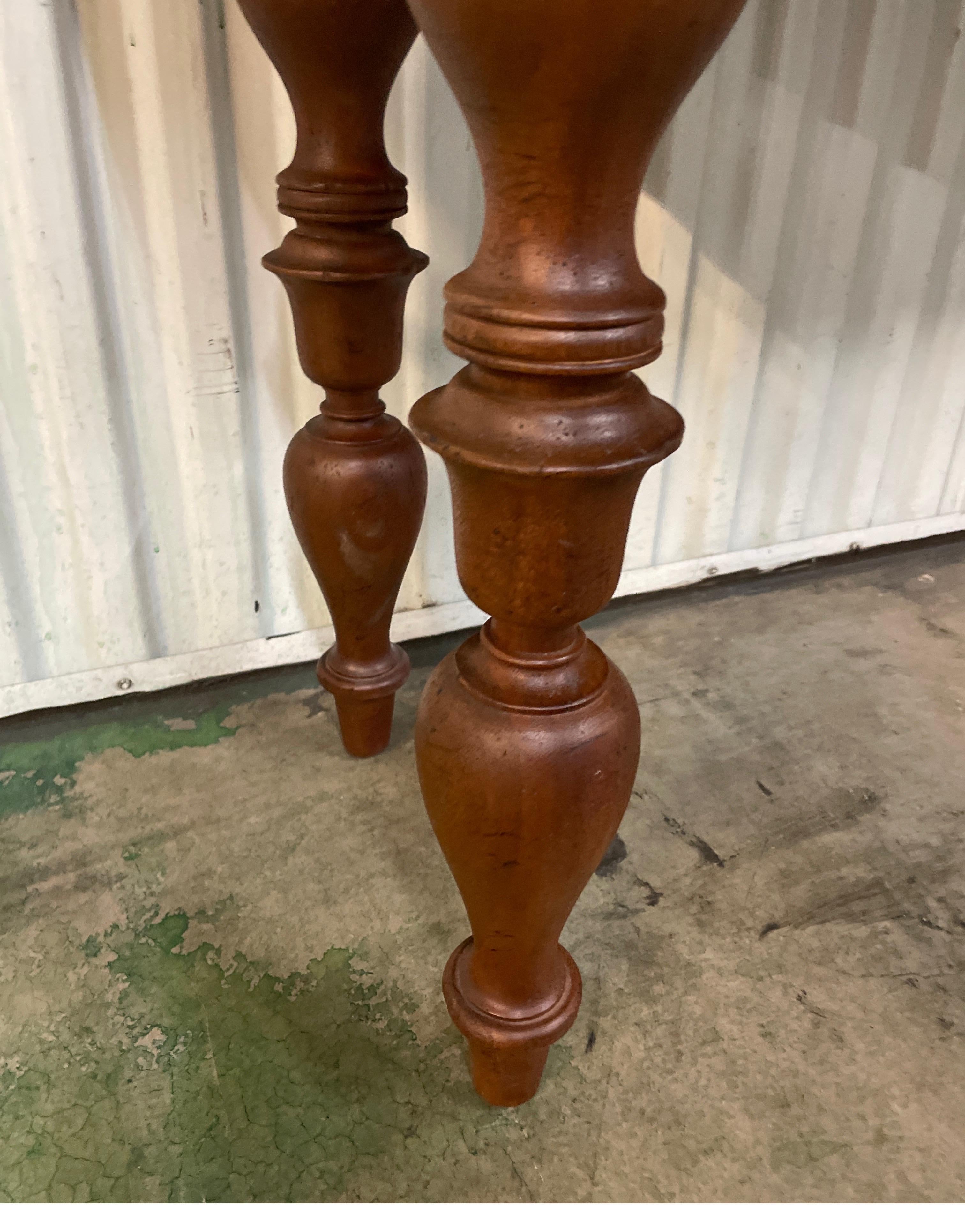 British Colonial Mahogany Two Drawer Console by Baker In Good Condition In West Palm Beach, FL