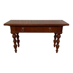 British Colonial Mahogany Two Drawer Console by Baker