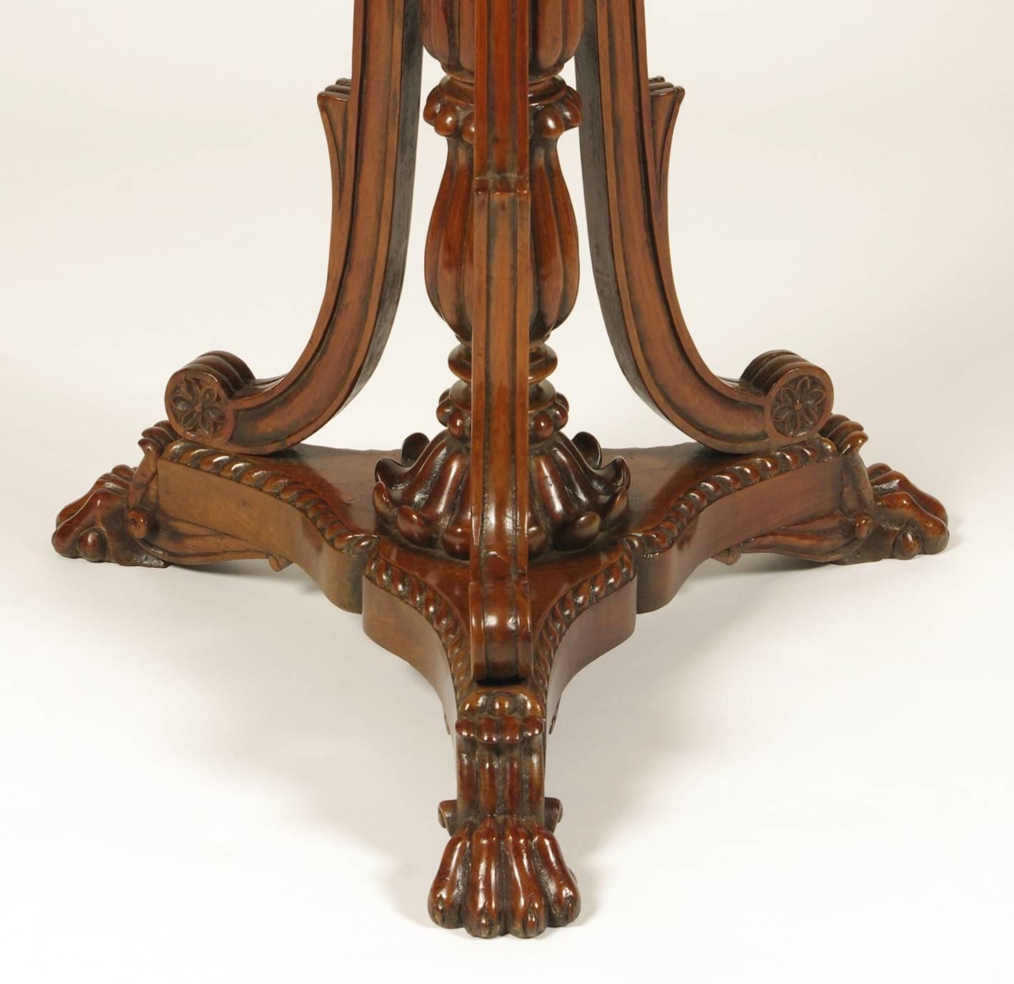 19th Century British Colonial Padouk Wood Side Table, circa 1820