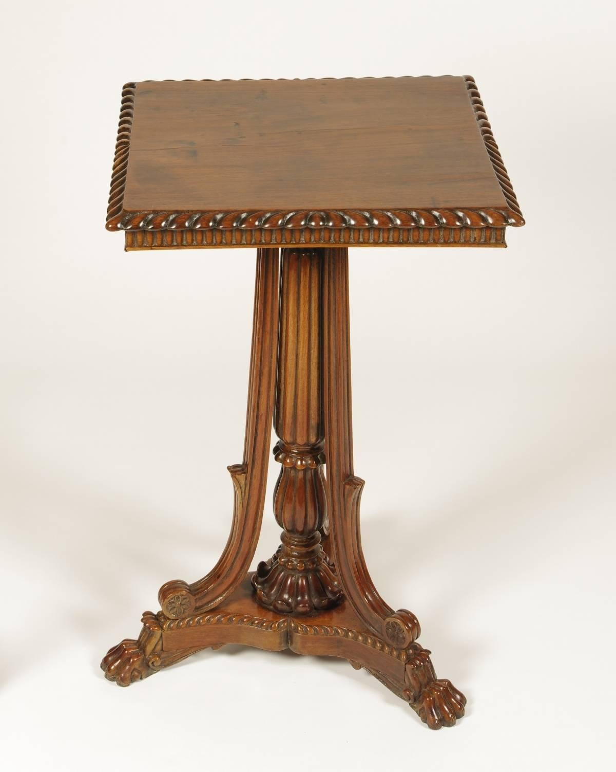 British Colonial Padouk Wood Side Table, circa 1820 1