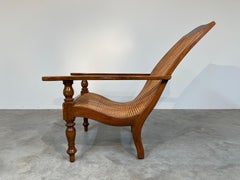 British Colonial Plantation Style French Double Cane Lounge Chair