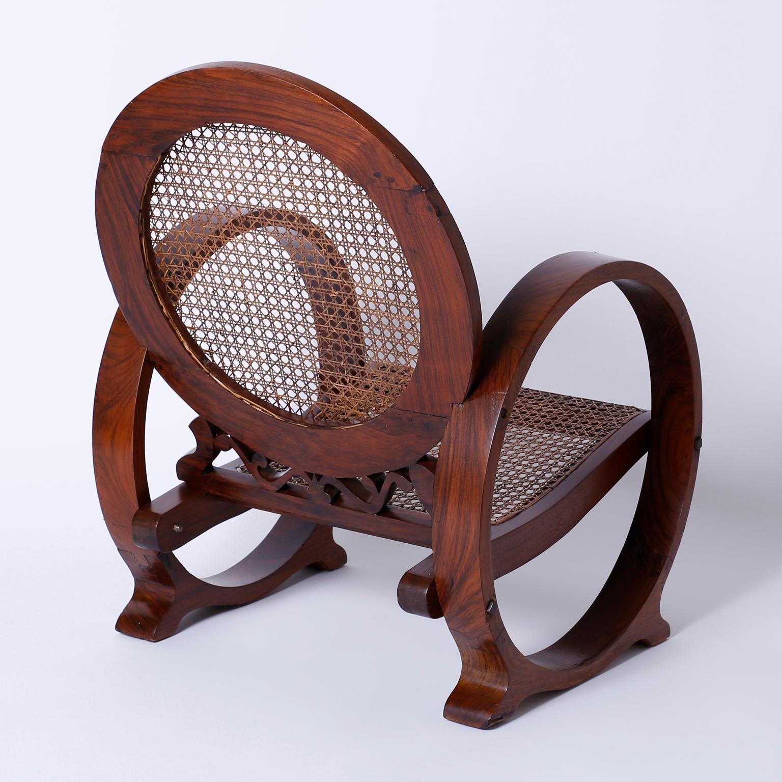 British Colonial Rosewood Caned Chair Probably Jamaican at 1stDibs