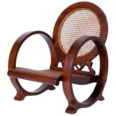 British Colonial Rosewood Caned Chair Probably Jamaican