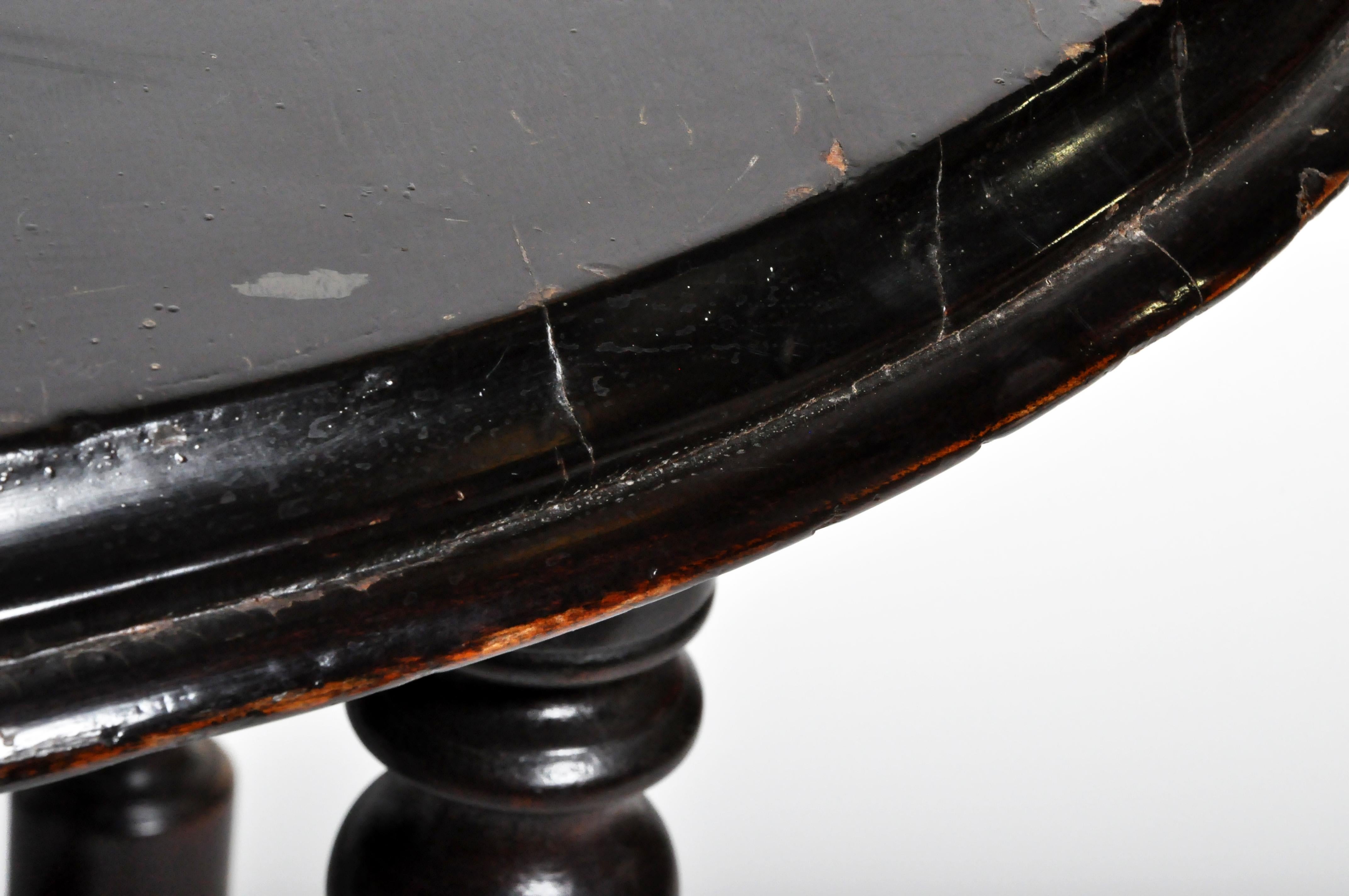 20th Century British Colonial Round Table with Turned Legs
