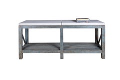 British Colonial Server in Original Paint Patina with Limestone Top