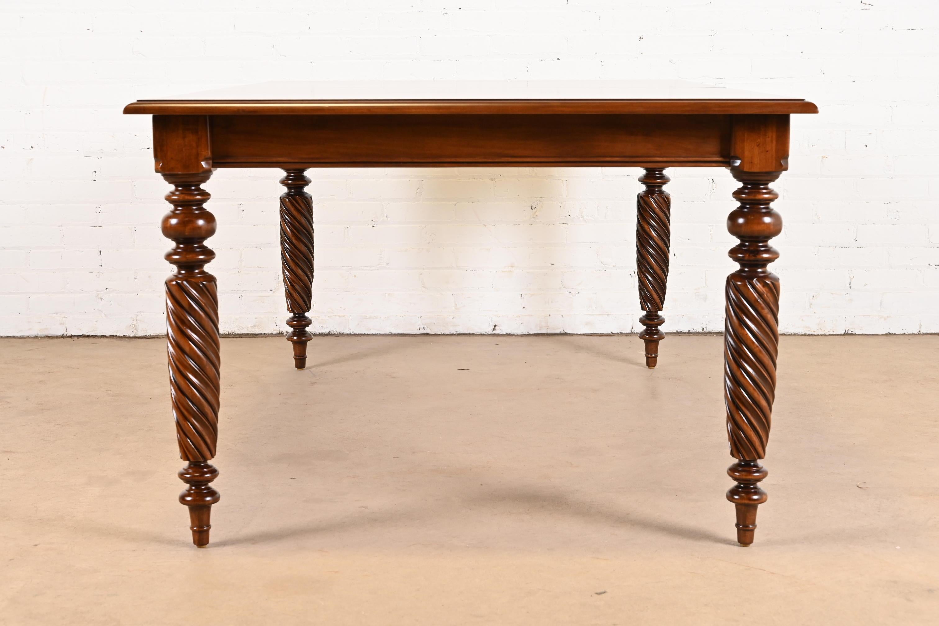 British Colonial Solid Maple Extension Dining Table, Newly Refinished For Sale 13