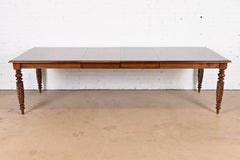 British Colonial Solid Maple Extension Dining Table, Newly Refinished