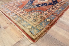 British Colonial Style Antique Persian Hamadan Rug, Entry or Foyer Rug