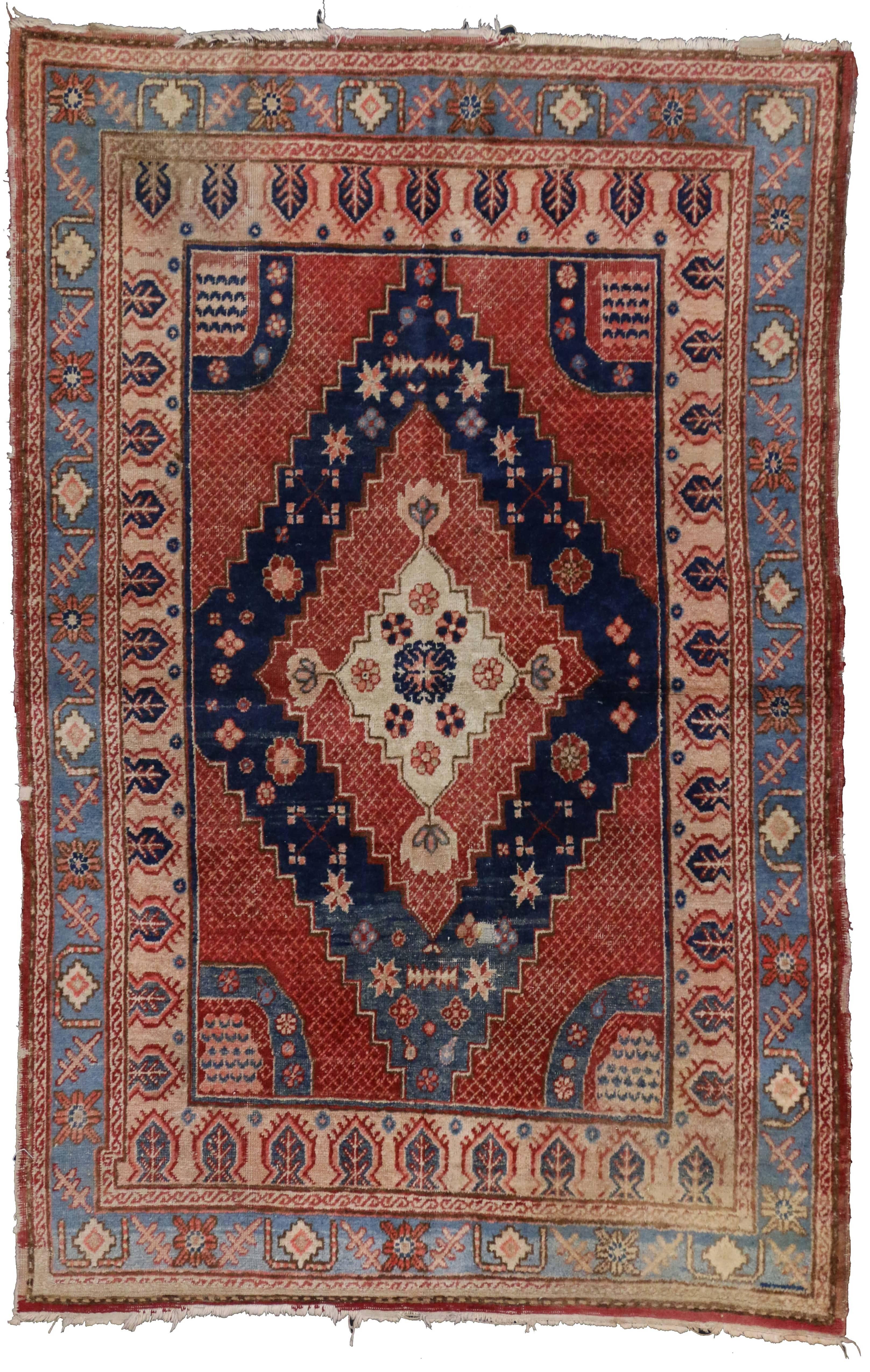 20th Century British Colonial Style Antique Persian Hamadan Rug, Entry or Foyer Rug