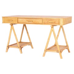 British Colonial Style Bamboo and Reed Desk