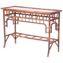 British Colonial Style Bamboo Console