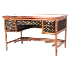 Vintage British Colonial Style Bamboo Desk