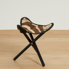 British Colonial Style Burchell Zebra Folding Stool or Seat