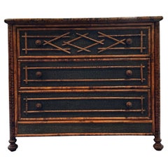 British Colonial Style Burnt Bamboo Dresser Chest