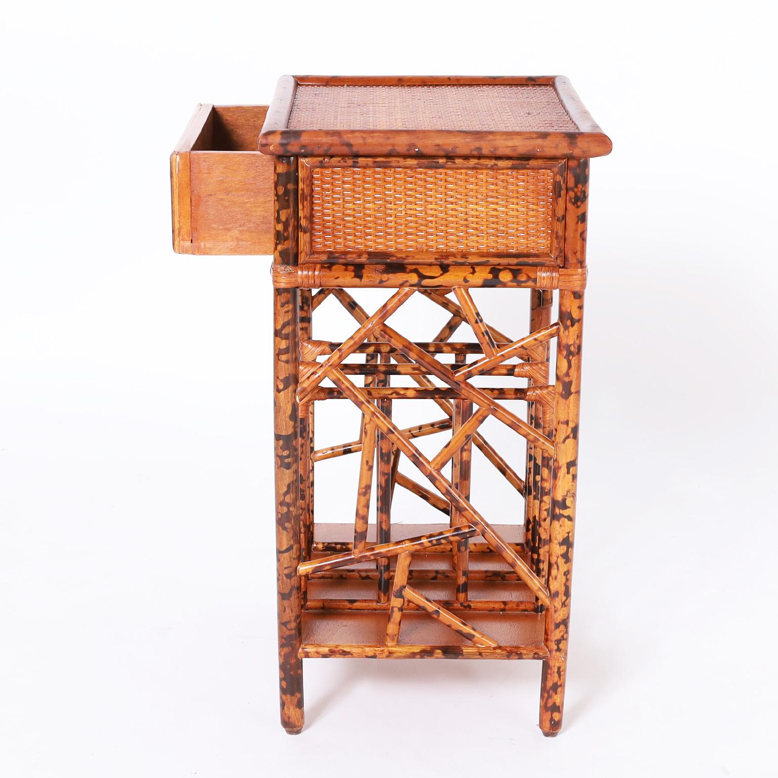 British Colonial Style Faux Bamboo Stand with Magazine Rack 1