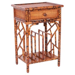 British Colonial Style Faux Bamboo Stand with Magazine Rack
