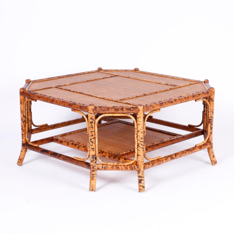 British Colonial Style Faux Burnt Bamboo and Grasscloth ...