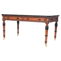 British Colonial Style Leather Top Desk