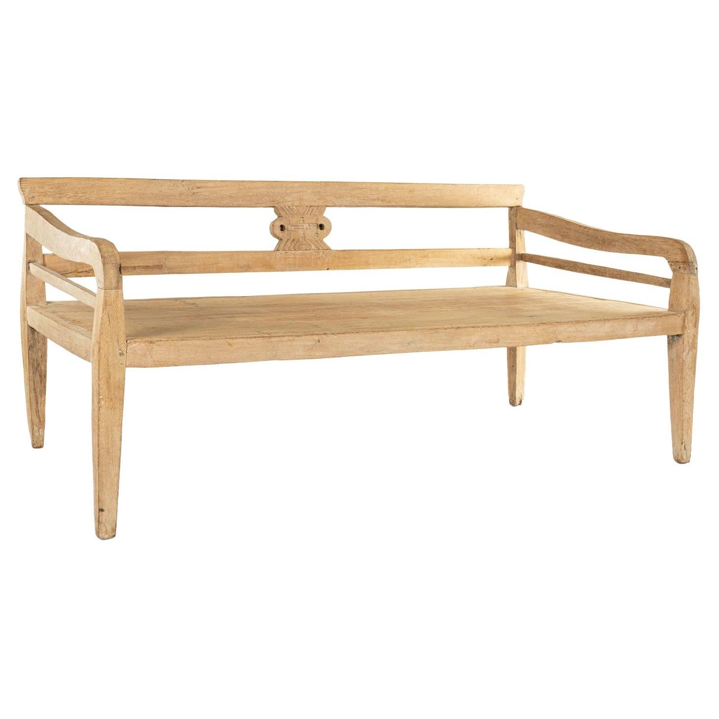 British Colonial Style Pine Daybed or Deep Bench