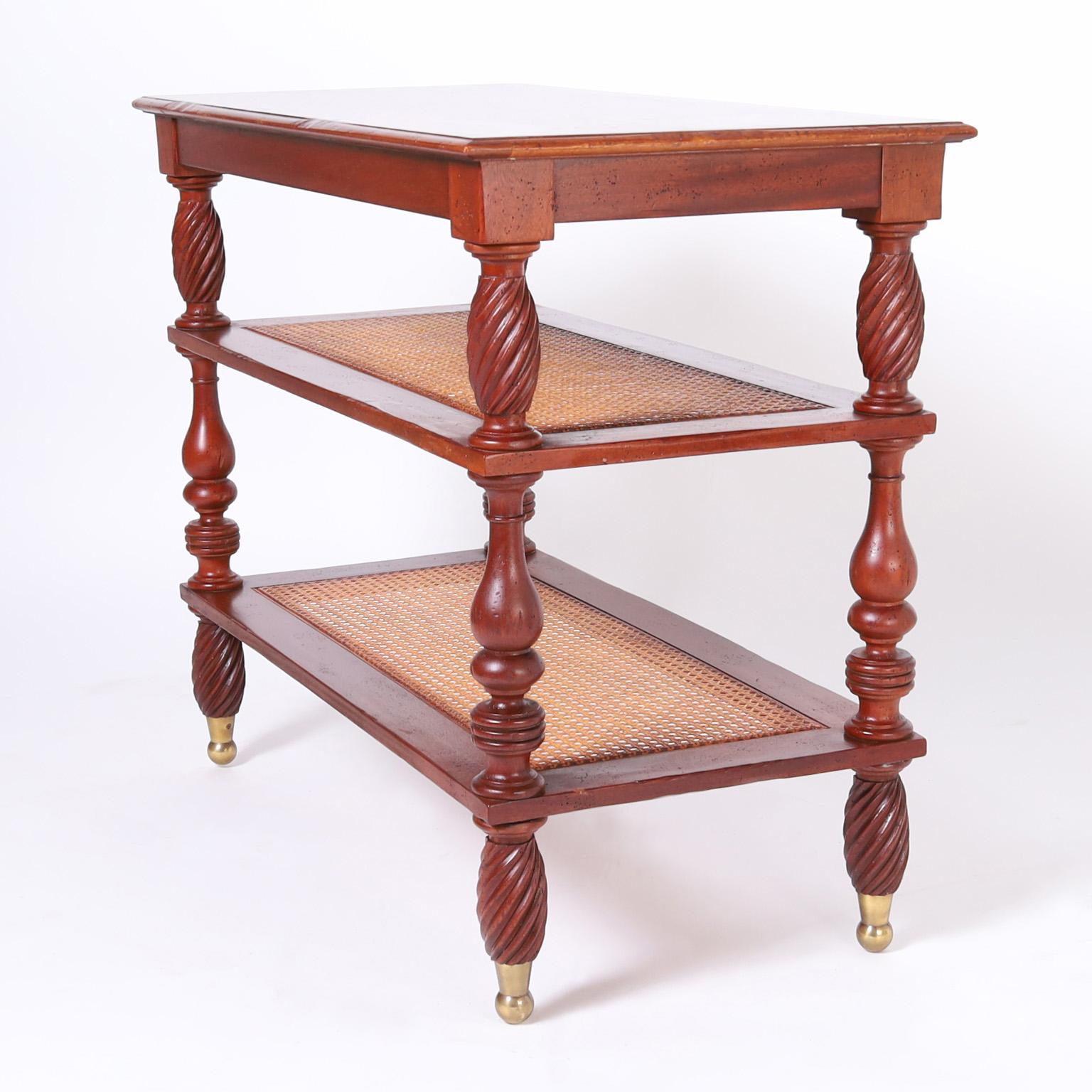 American British Colonial Style Three Tiered Stand by Baker