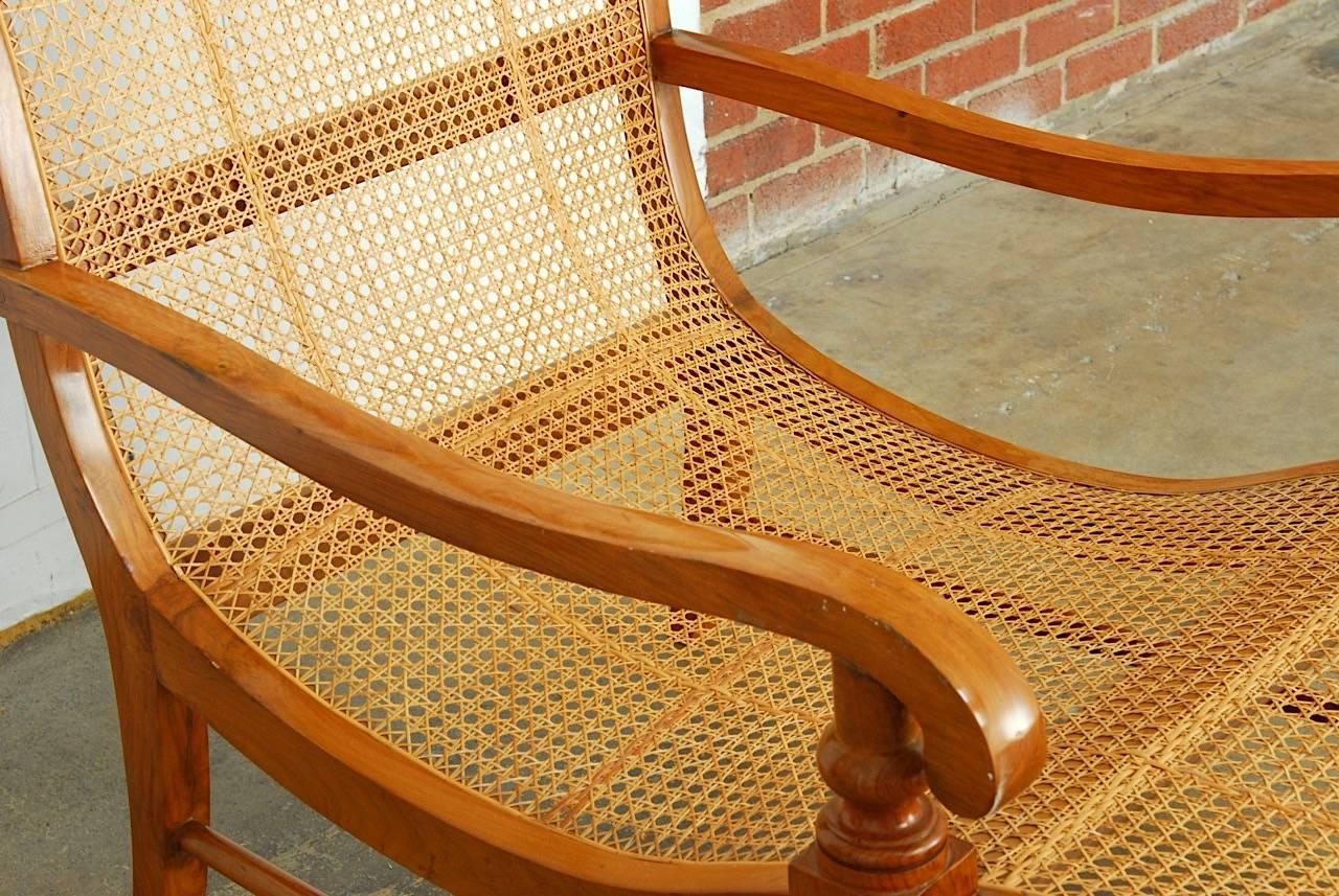 Hand-Crafted British Colonial Teak Chaise Lounge or Longue