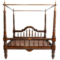 Antique British Colonial Teak Wood Bed