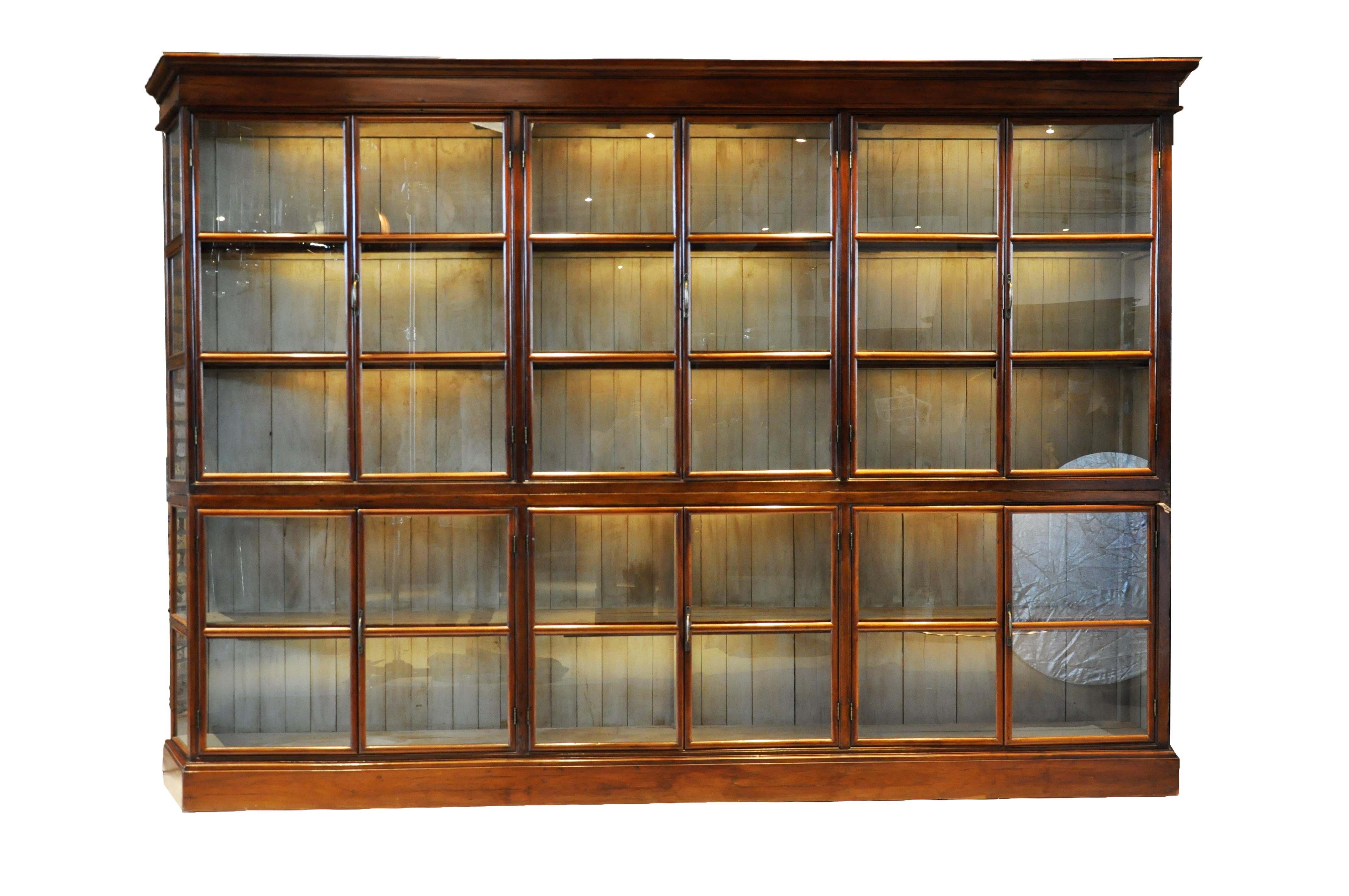 Thai British Colonial Teak Wood Bookcase