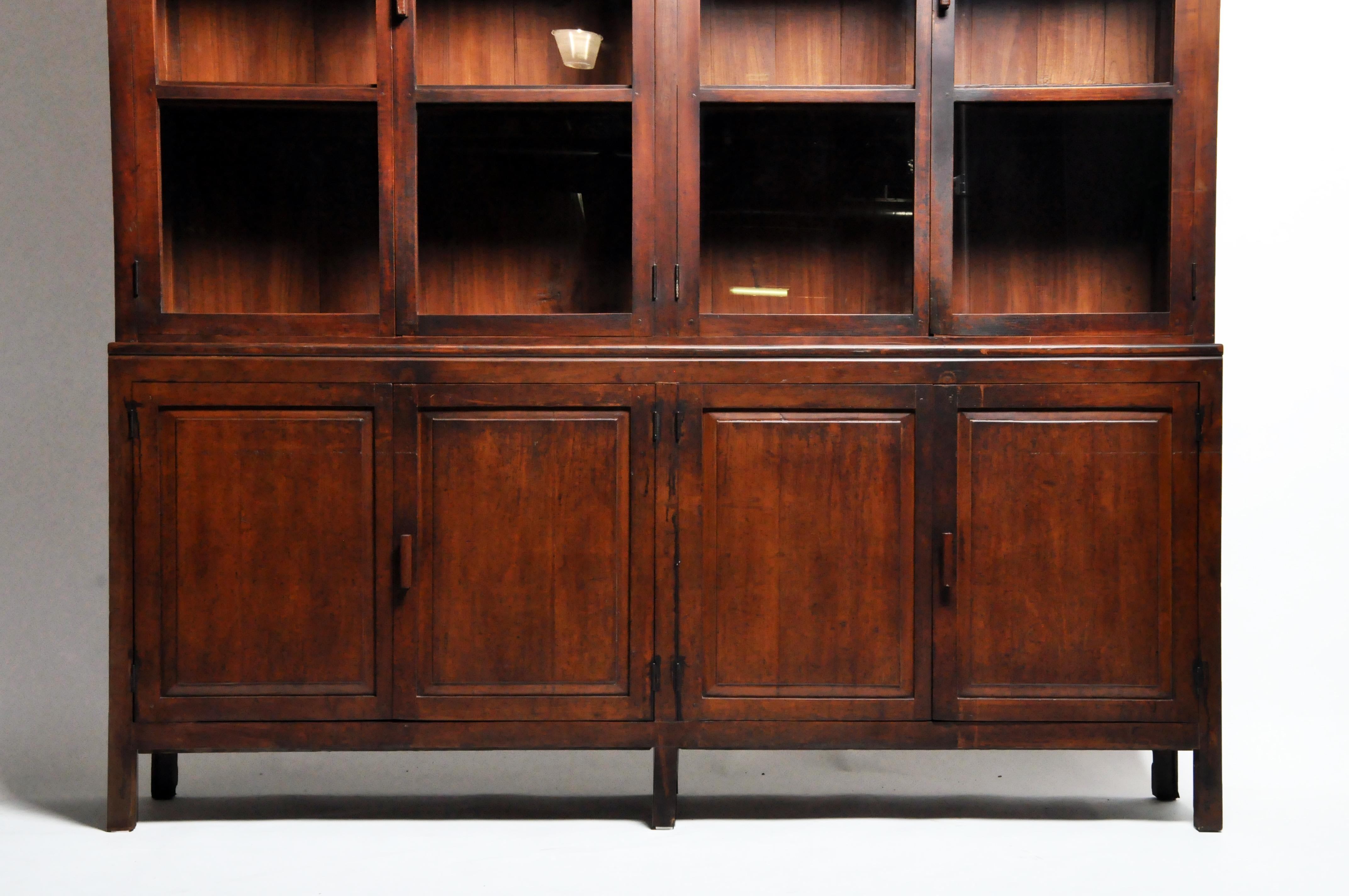 British Colonial Teak Wood Bookcase In Good Condition In Chicago, IL