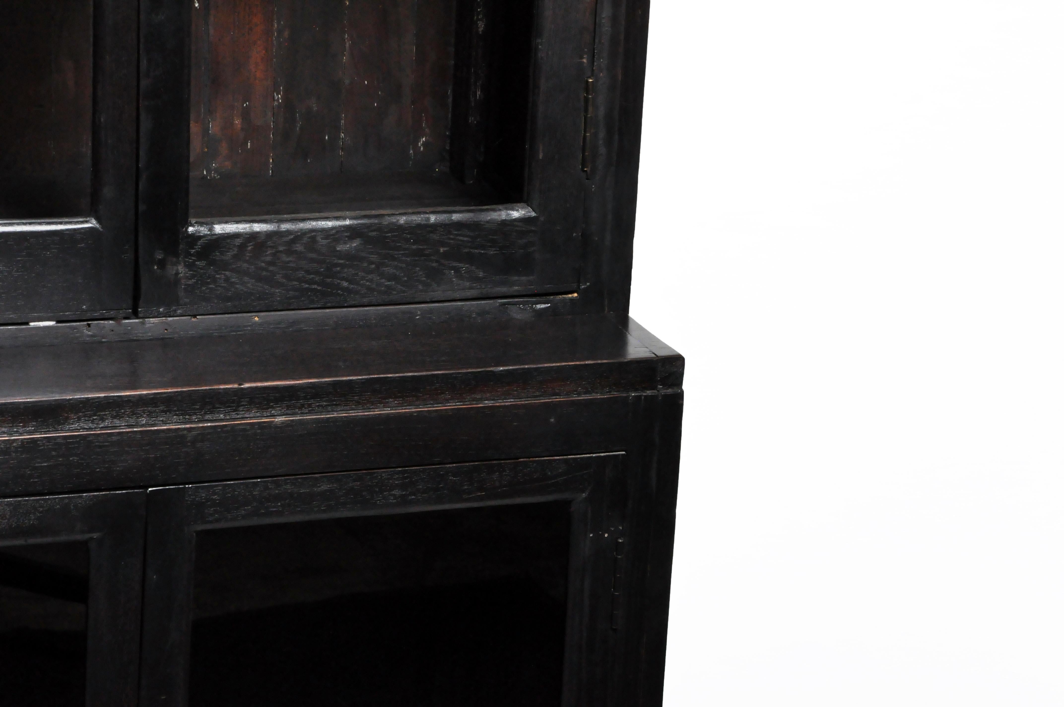 British Colonial Teak Wood Breakfront Bookcase 3