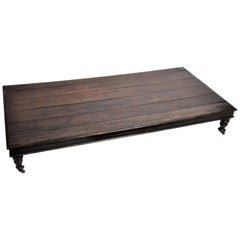 Antique British Colonial Teak Wood Daybed 