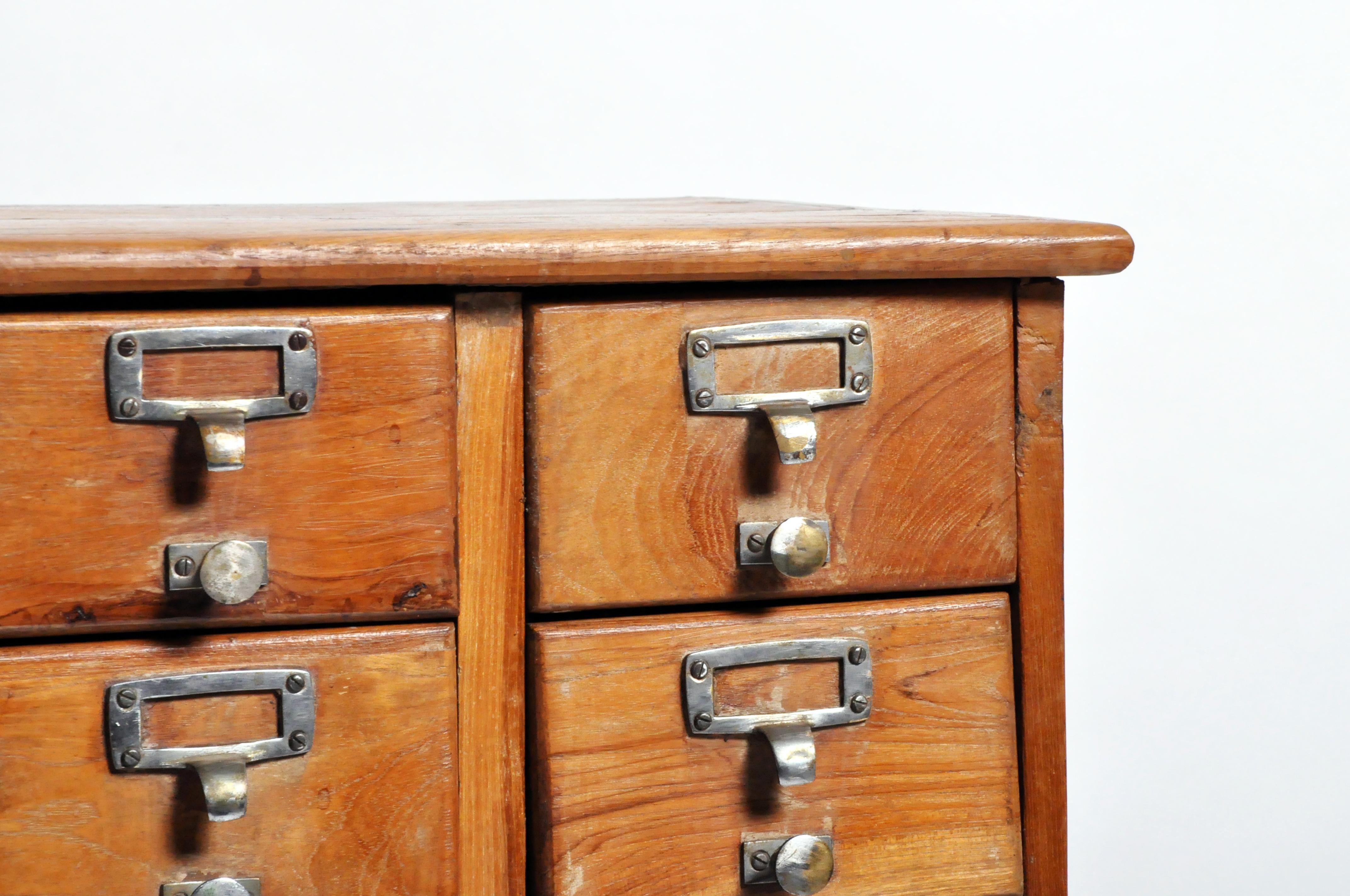 British Colonial Teak Wood Filing Cabinet with Thirty-Two Drawers 5