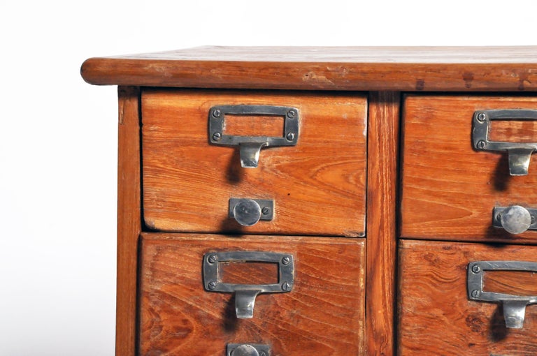 British Colonial Teak Wood Filing with 20 Drawers at 1stDibs