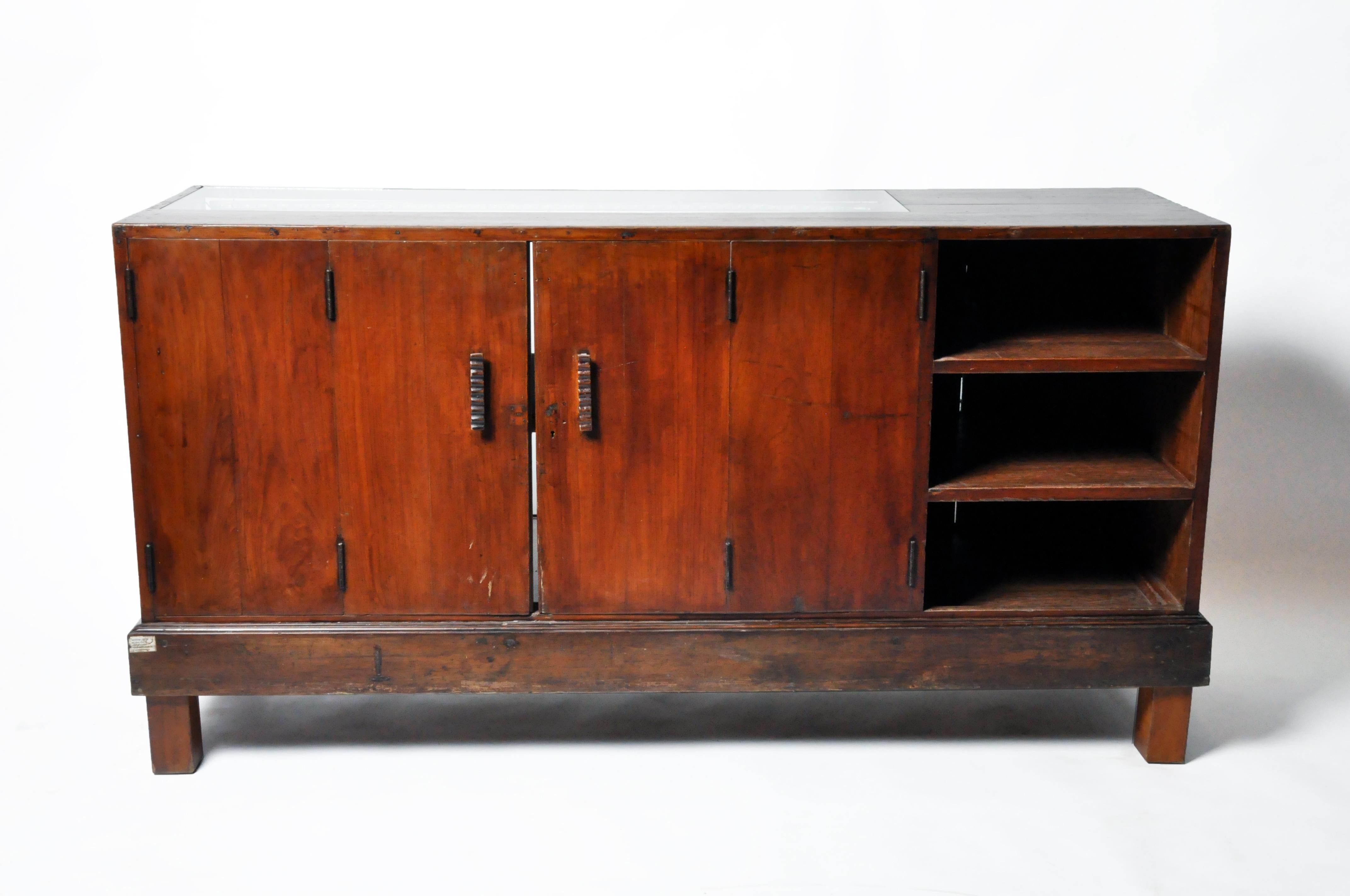 British Colonial Teak Wood Display Counter For Sale 6
