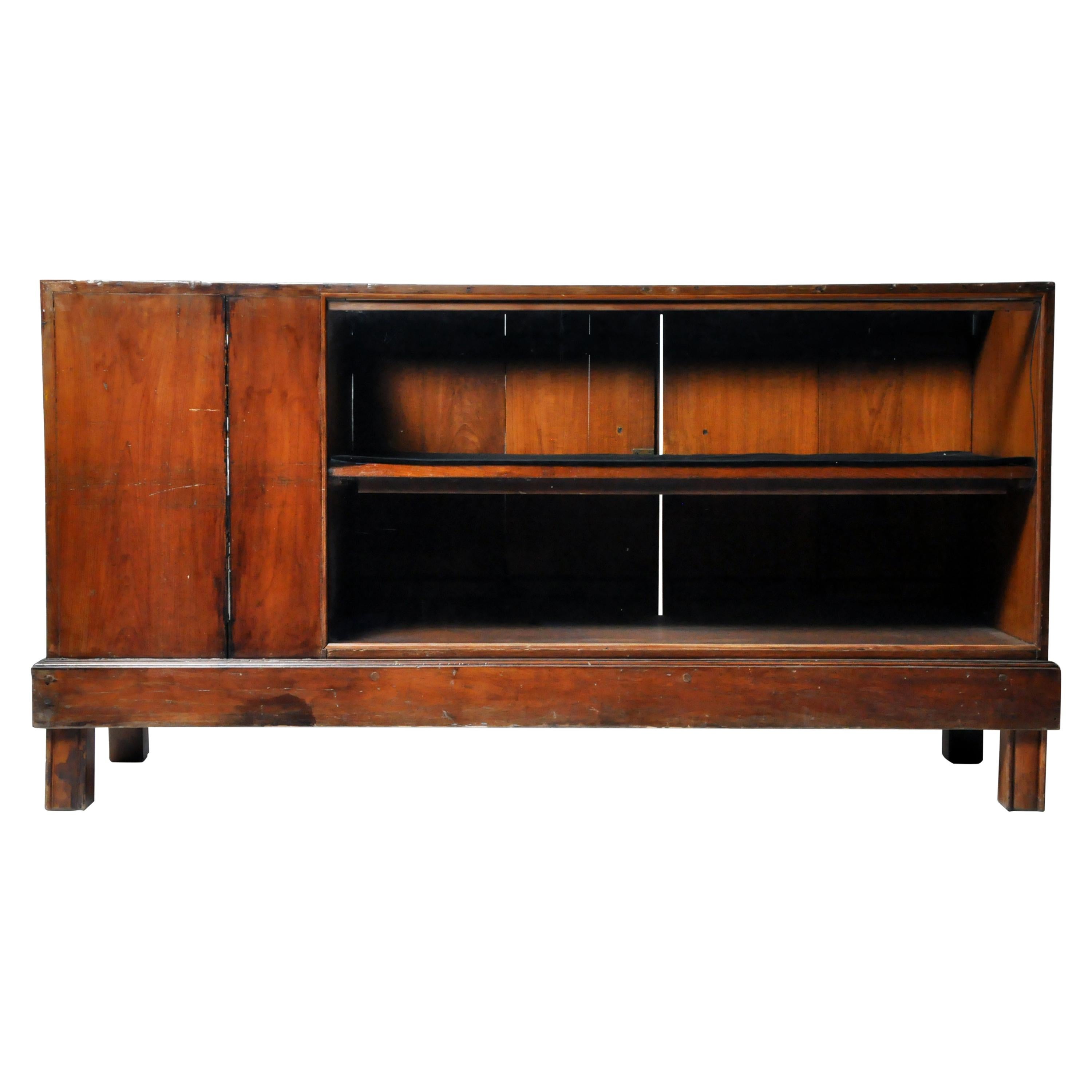 British Colonial Teak Wood Display Counter For Sale