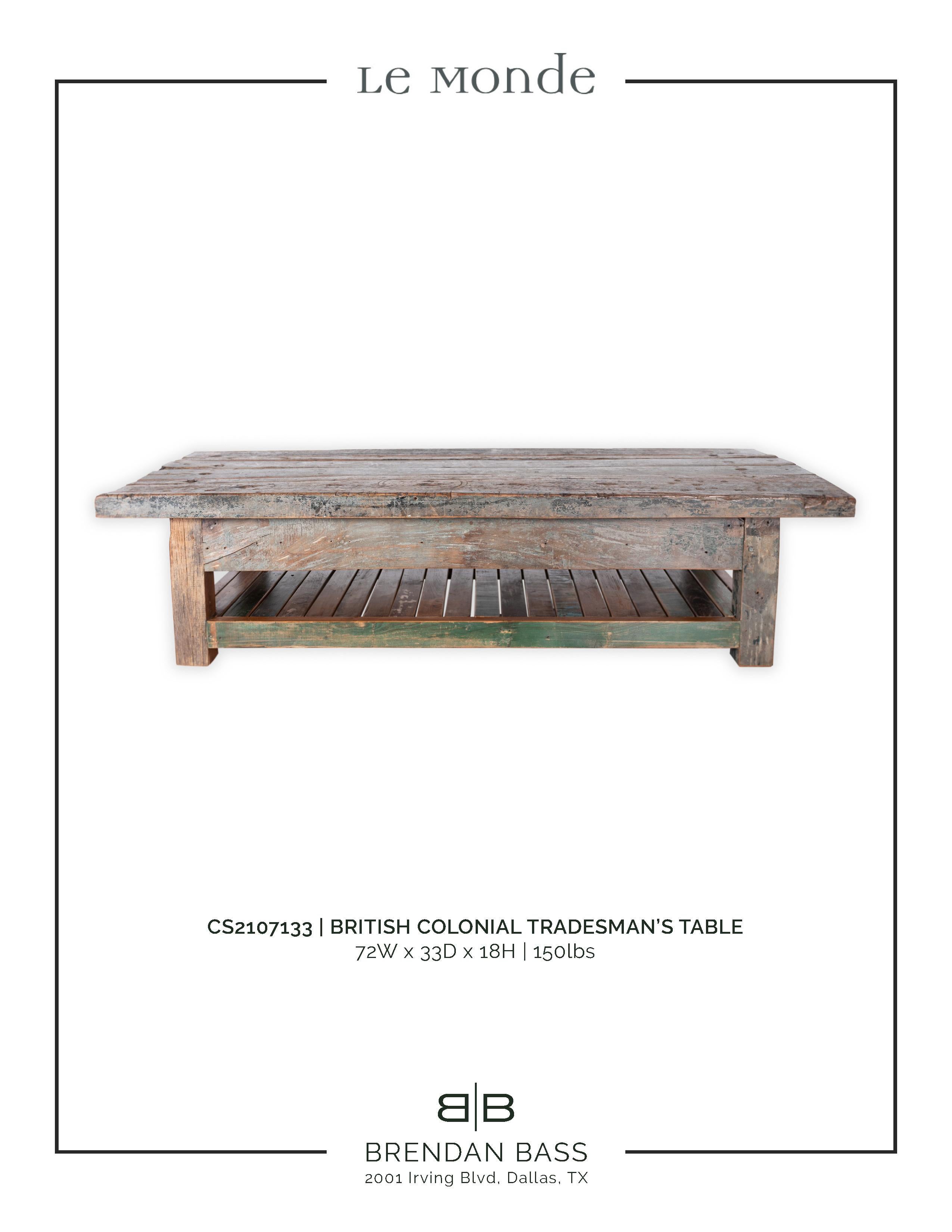 British Colonial Tradesman's Table 1