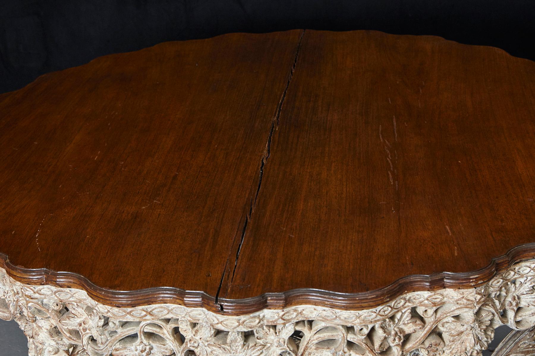 British Colonial Victorian Carved and Painted Centre Table, circa 1870s For Sale 3