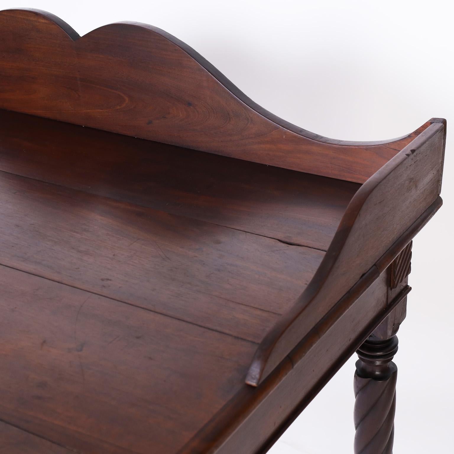 Hand-Crafted British Colonial West Indies Server or Writing Table For Sale