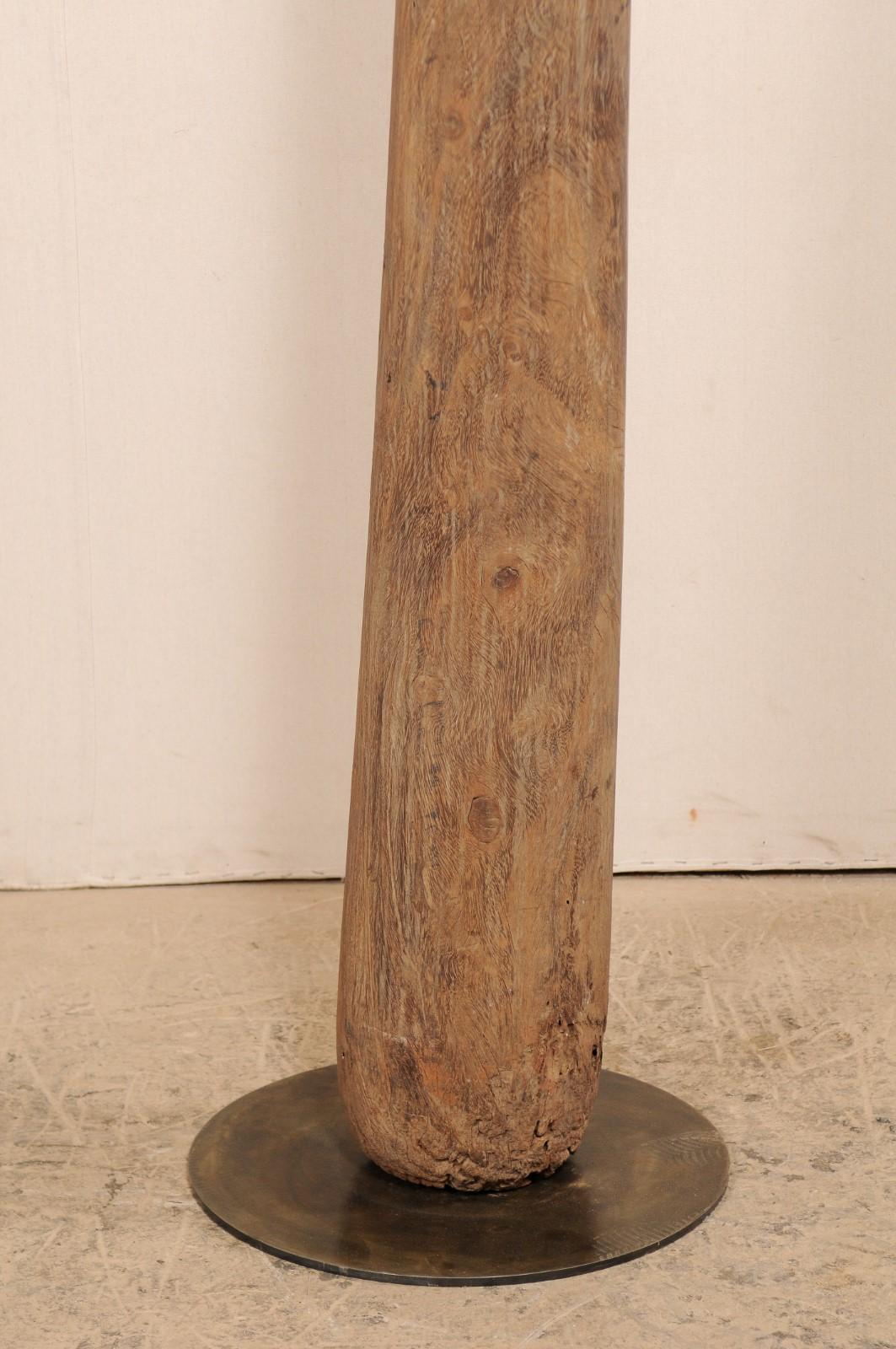 British Colonial Wood Column on Custom Stand For Sale 2