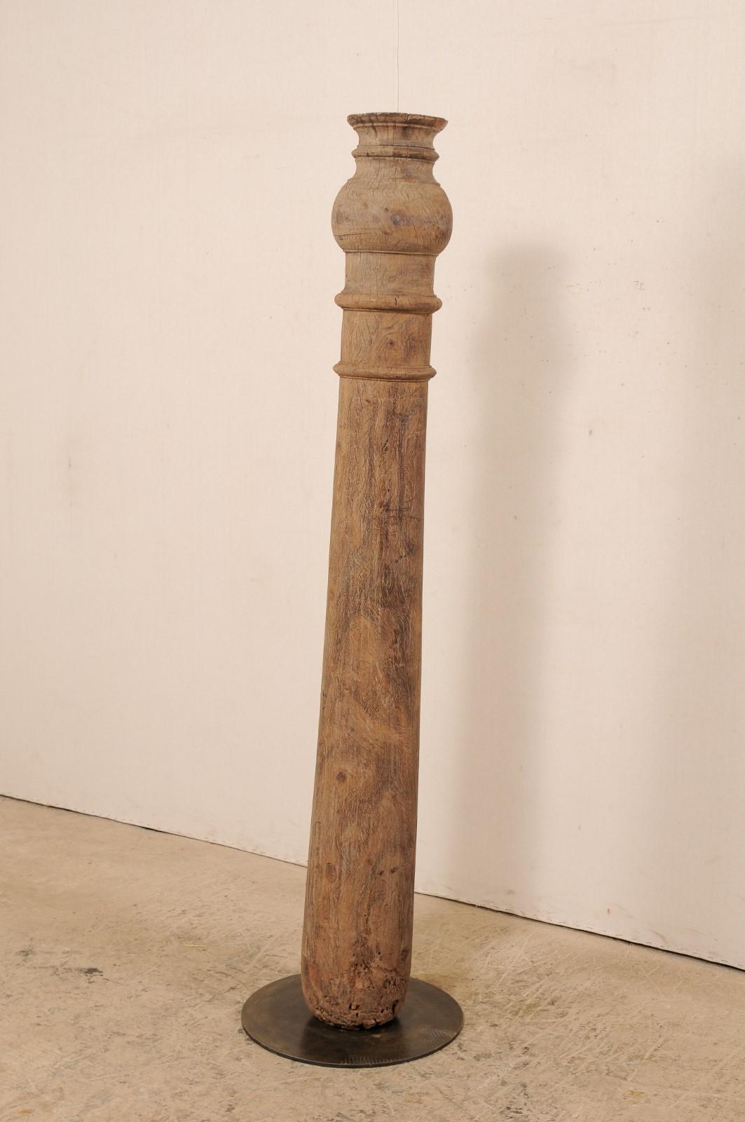 British Colonial Wood Column on Stand For Sale 5