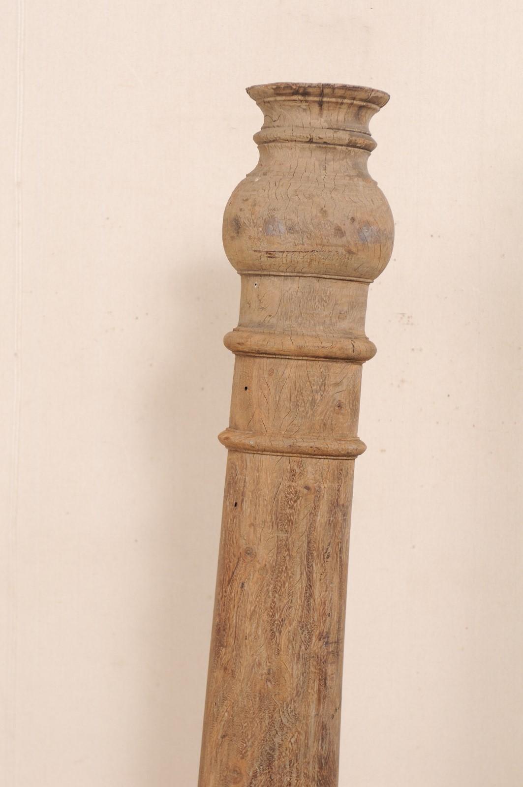 British Colonial Wood Column on Stand For Sale 1