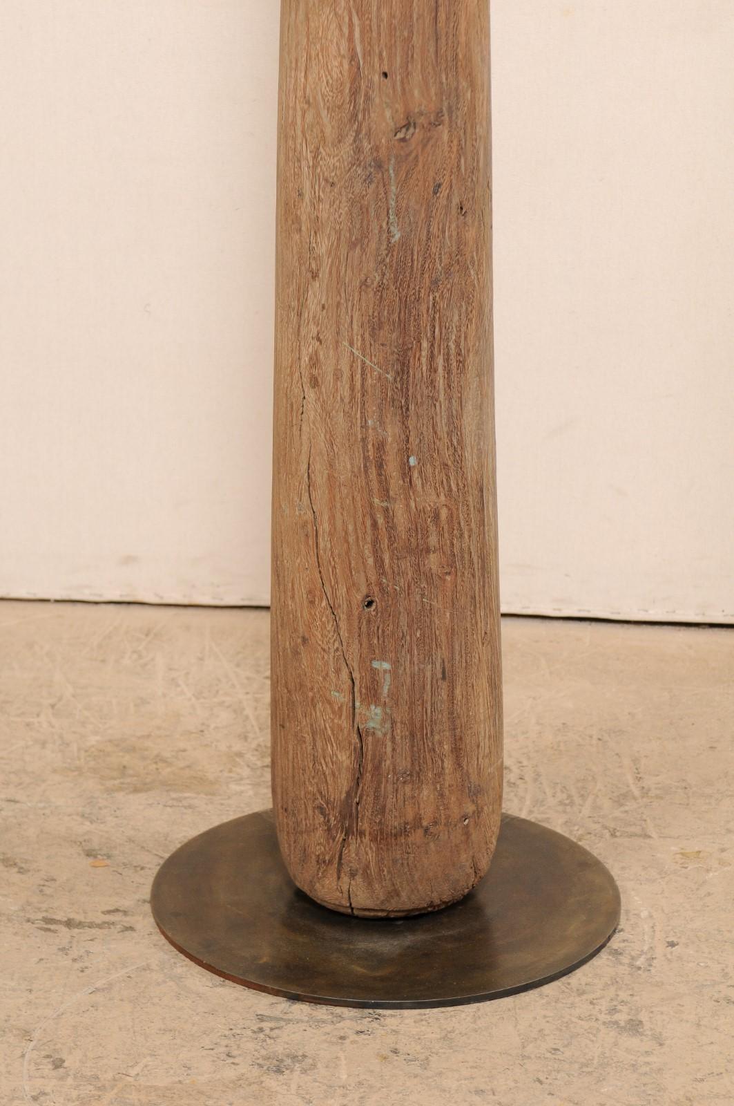 British Colonial Wood Column on Stand For Sale 2