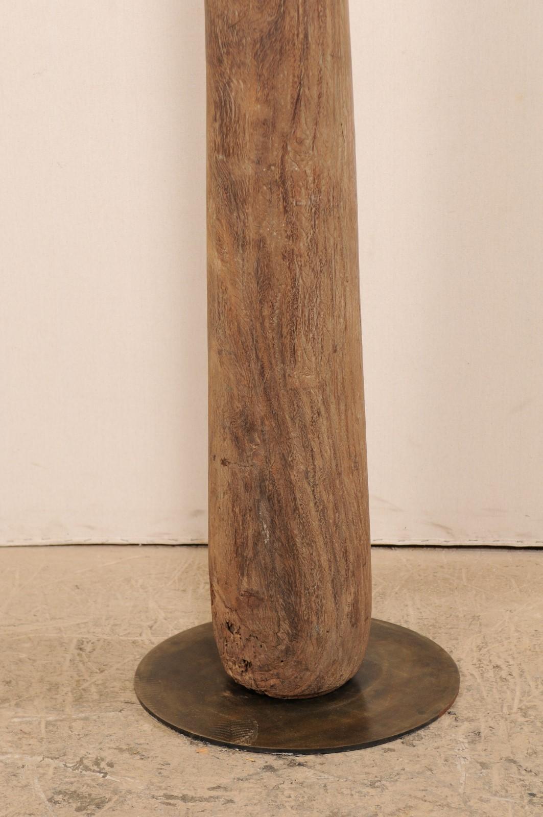 British Colonial Wood Column on Stand For Sale 3