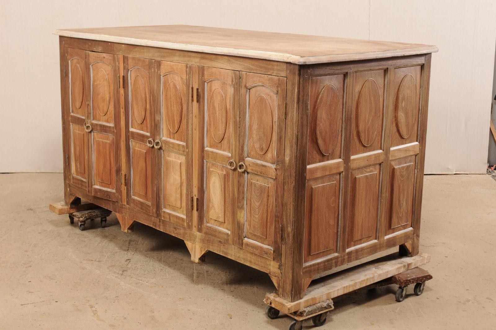 Antique British Colonial Decoratively-Paneled Cabinet- Great for Kitchen Island! 4